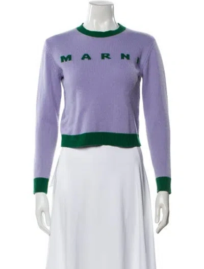 Pre-owned Marni Wool Graphic Print Sweater In Purple