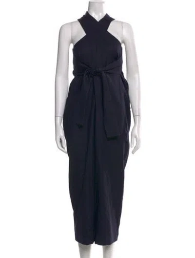 Pre-owned Marni Wool Halterneck Jumpsuit In Blue