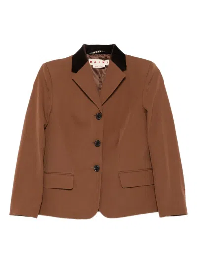Marni Wool Jacket In Brown