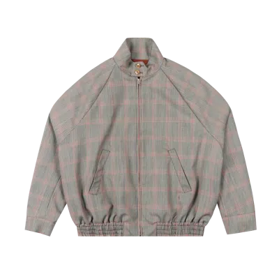 Marni Wool Jacket Check Pattern Short Blouson Gray