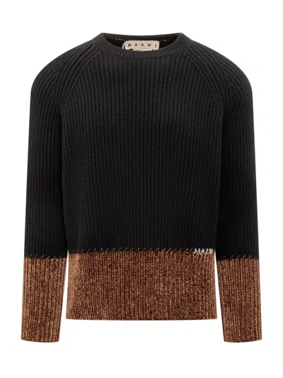 Marni Wool Knit Pullover In Black
