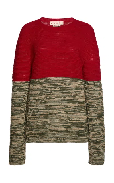 Marni Wool Knit Sweater In Red
