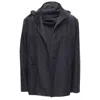 Marni Wool Leather Stopper Hooded Concealed Buttons Parka Jacket In Black