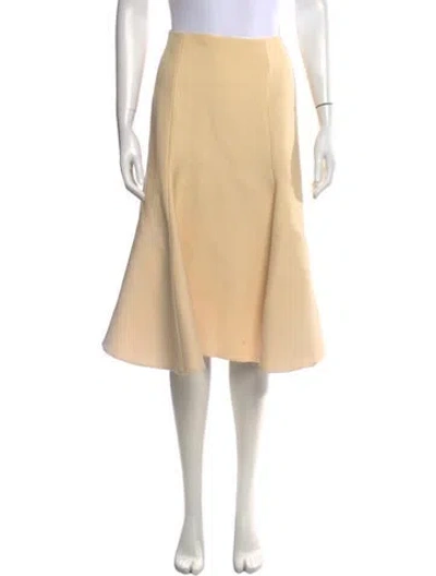 Pre-owned Marni Wool Midi Length Skirt In Yellow