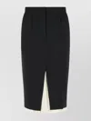 Marni Wool Midi Skirt Exposed Lining In Black