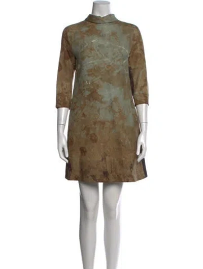 Pre-owned Marni Wool Mini Dress In Brown
