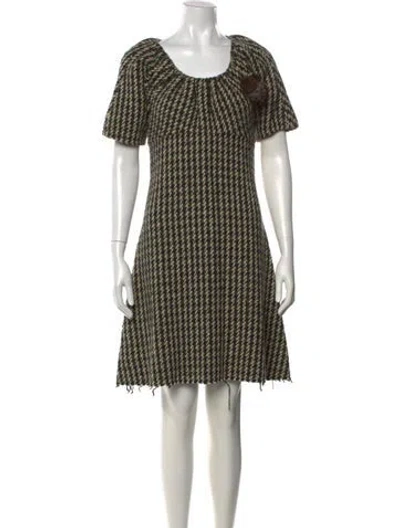 Pre-owned Marni Wool Mini Dress In Neutrals