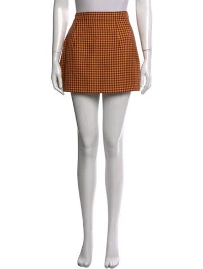 Pre-owned Marni Wool Mini Skirt W/ Tags In Orange