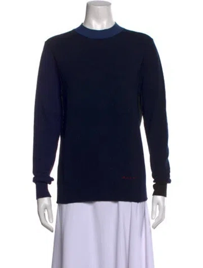 Pre-owned Marni Wool Mock Neck Sweater In Blue