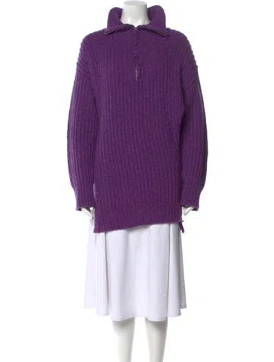 Pre-owned Marni Wool Mock Neck Sweater In Purple