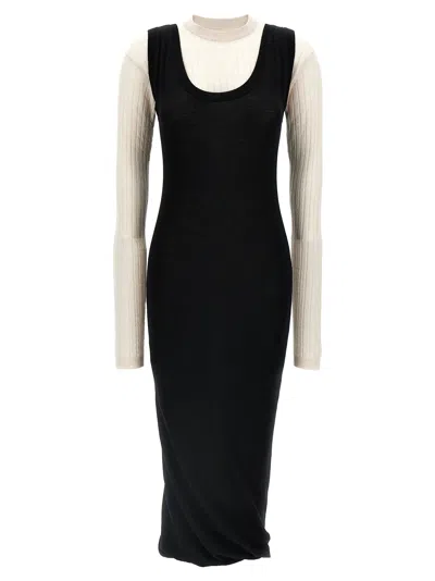 Marni Wool Multi-layered Dress In Black