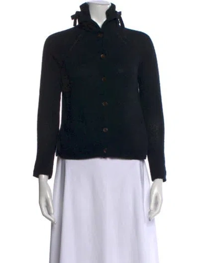 Pre-owned Marni Wool Open Front Sweater In Black