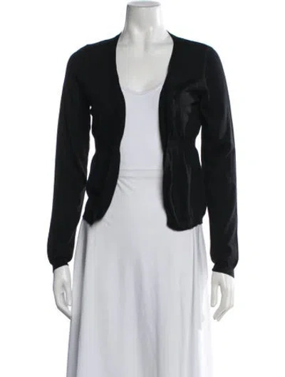 Pre-owned Marni Wool Open Front Sweater In Black