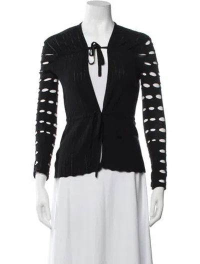 Pre-owned Marni Wool Open Front Sweater In Black