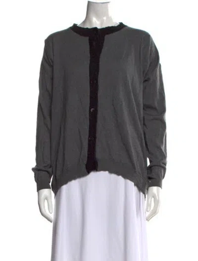 Pre-owned Marni Wool Open Front Sweater In Grey