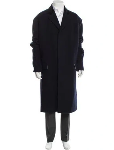 Pre-owned Marni Wool Overcoat In Blue