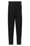 Marni Wool Trousers With Pleated Front And Side Stripe In Black