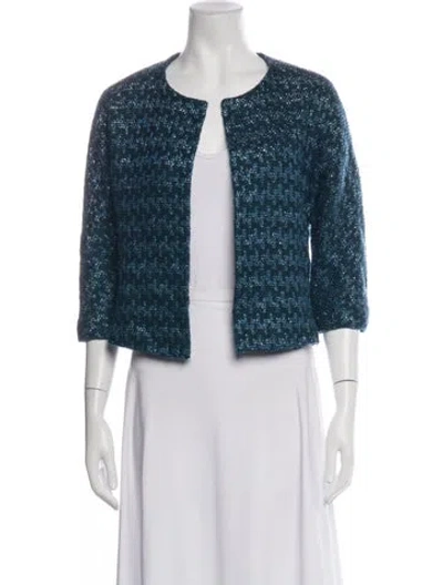 Pre-owned Marni Wool Patterned Jacket In Blue