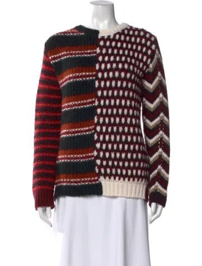 Pre-owned Marni Wool Patterned Sweater In Burgundy