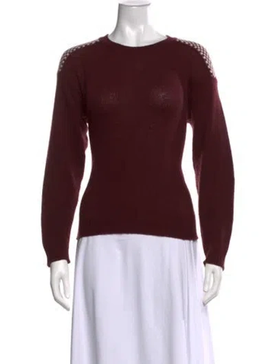 Pre-owned Marni Wool Patterned Sweater In Burgundy