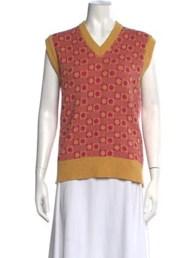 Pre-owned Marni Wool Patterned Sweater In Pink