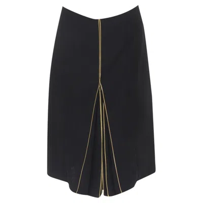 Marni Wool Piping Vent Knitee Skirt In Black
