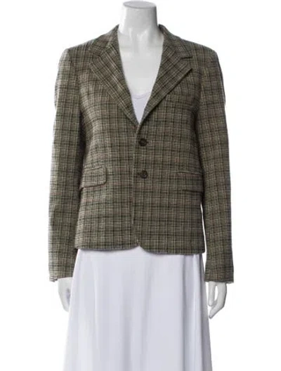 Pre-owned Marni Wool Plaid Print Blazer In Neutral