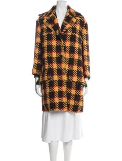 Pre-owned Marni Wool Plaid Print Coat In Multi