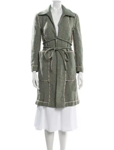 Pre-owned Marni Wool Plaid Print Evening Jacket In Green