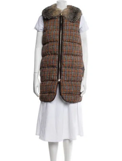 Pre-owned Marni Wool Plaid Print Vest In Black