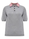 Marni Wool Polo Shirt With Velvet Collar Clothing