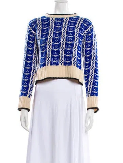 Pre-owned Marni Wool Printed Sweater In Blue