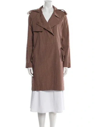 Pre-owned Marni Wool Printed Trench Coat In Brown