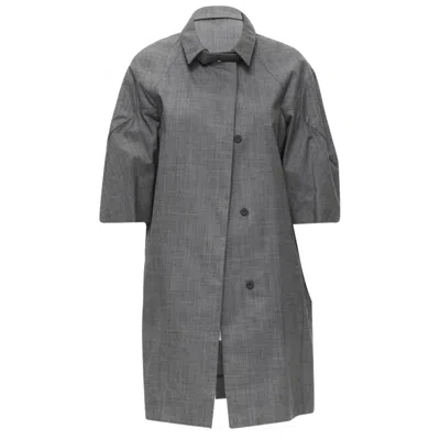 Marni Wool Rounded Sleeve Coat In Grey