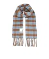Marni Double-face Wool Scarf Scarves And Foulards Blue In Multi