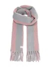 Marni Soft Fringe Striped Scarf In Pink