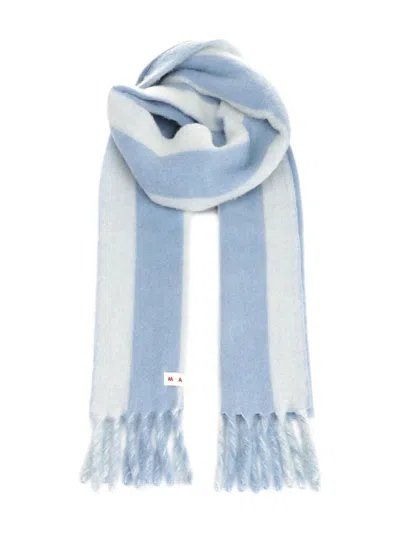 Marni Les Deux Wool Scarf In Blue