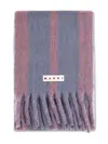 Marni Striped Fringed Scarf In Sand