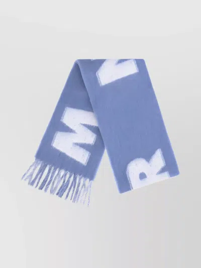 Marni Wool Scarf Striped Pattern In Blue