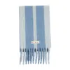 Marni Wool Scarf With Alternating Blue Stripes In Blue