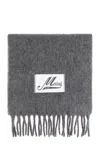 Marni Wool Scarf With Logo In Gray