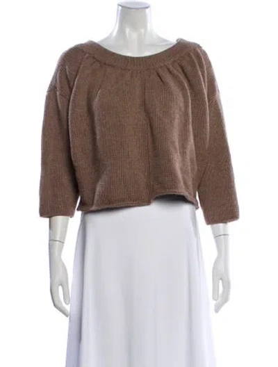 Pre-owned Marni Wool Scoop Neck Sweater In Brown