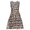 Marni Wool Silk Abstract Print Fit Flare Dress In Brown