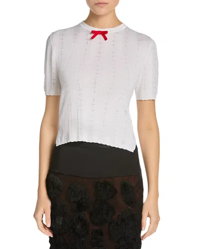 Marni Wool Silk Round Neck Sweater In White
