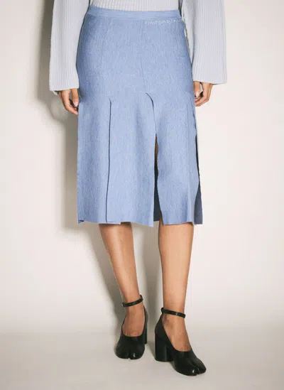 Marni Wool-silk Skirt In Blue