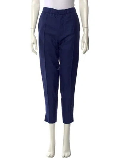 Pre-owned Marni Wool Skinny Leg Pants In Blue