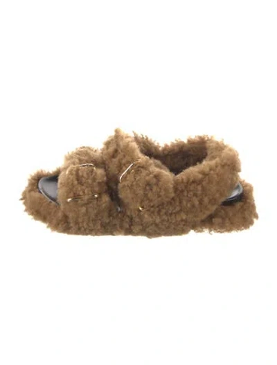Pre-owned Marni Wool Slides In Brown