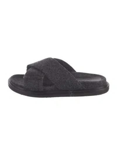 Pre-owned Marni Wool Slides In Grey