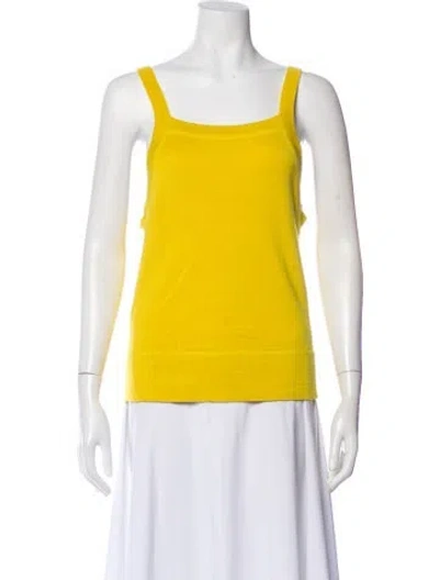 Pre-owned Marni Wool Square Neckline Top In Yellow