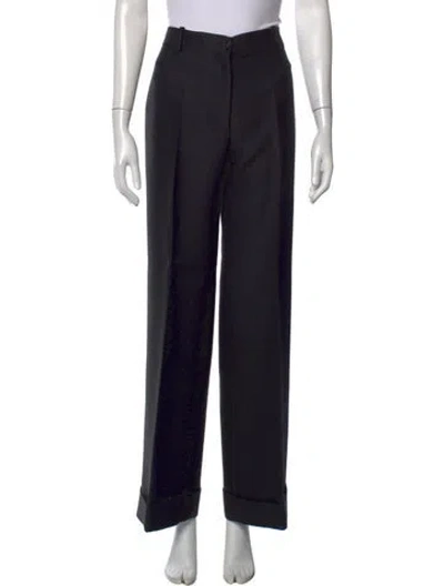 Pre-owned Marni Wool Straight Leg Pants In Black